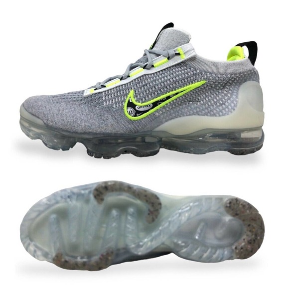 Nike Air Vapormax 2021 FK \'Logo Pack\' Mens Running Shoes Grey/Volt DH4085 001 main image 9